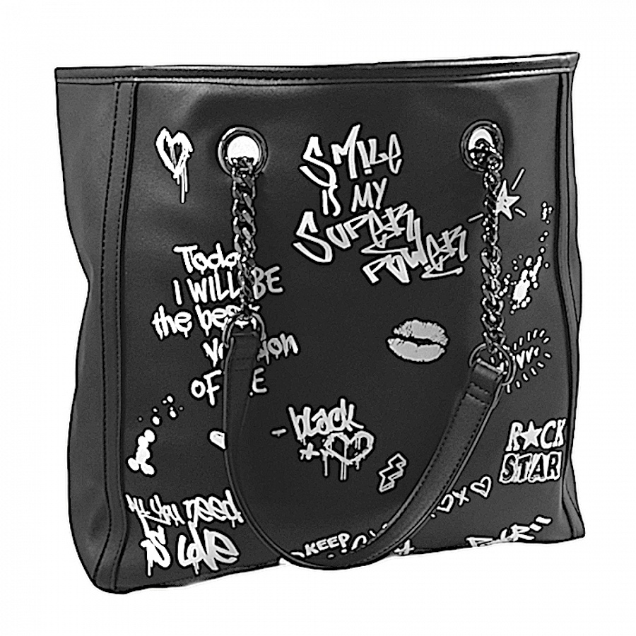 SHOPPING BAG GRAFFITI IMPERFEZIONE BLACK